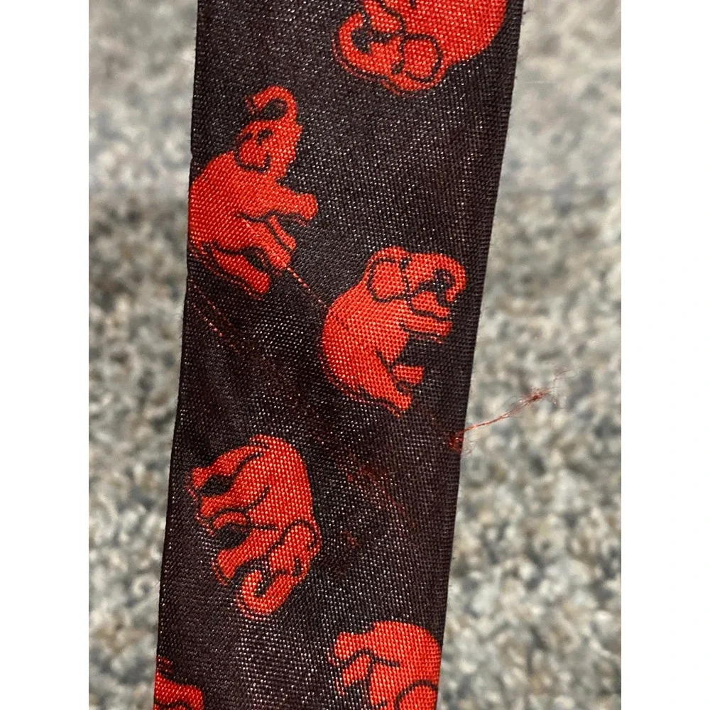 Necktie Unbranded Mens Black Red Good Elephant Thai Silk OS
